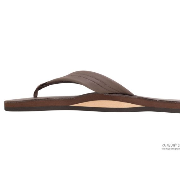 RAINBOW - Single Layer Arch Support Classic Leather 1" Strap  - Size 7 - Mocha - Picture 3 of 8